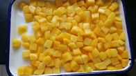 Fruit Jelly Snacks Canned Yellow Peach Dices In Light Syrup Promote Appetite