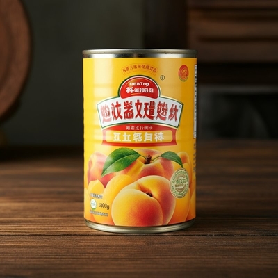 Healthy Grade A Canned Yellow Peaches Fruit In Light Syrup 1800g Drained Weight