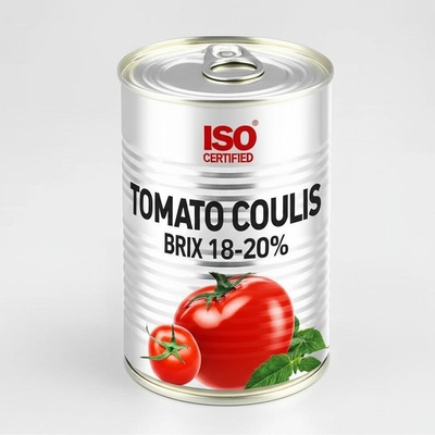 ISO Certified Canned Tomato Coulis Brix 18-20% for B2B Purchasing