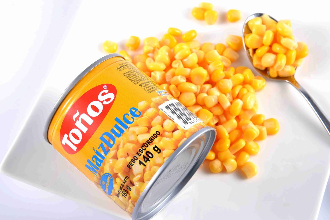 Golden Yellow Canned Sweet Corn Fresh Raw Material Various Specification
