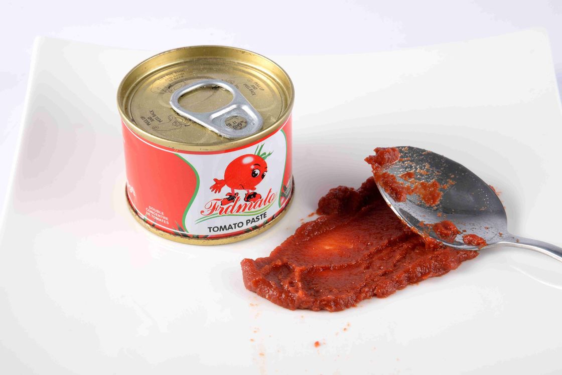 Red Color Tinned Canned Tomato Paste 100% Fresh Raw Material Brix 28 - 30
