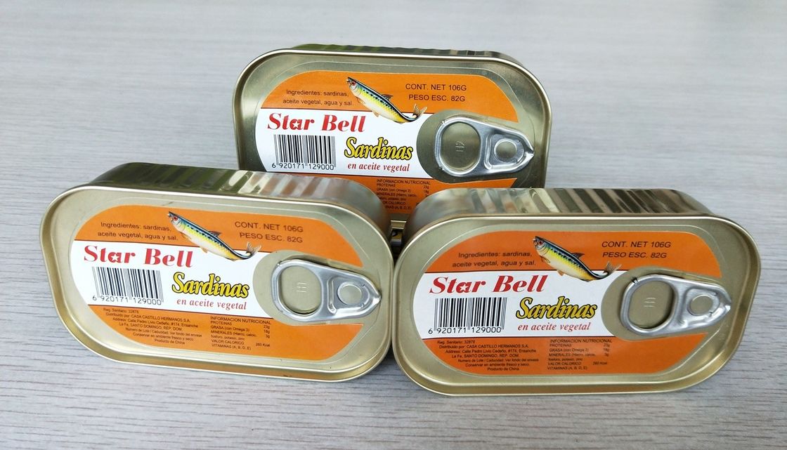 Lightweight Canned Fish Mackerel , Canned Sardine Fish In Vegetable Oil